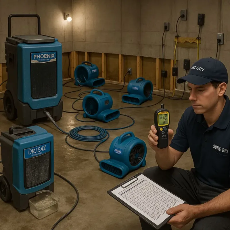 Structural Drying and Dehumidification process in Prairie View, TX
